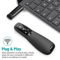 Presentador láser inalámbrico de 2,4G, ratón con Control remoto USB, pluma de giro de página láser inalámbrica RF, puntero láser rojo, presentación PPT