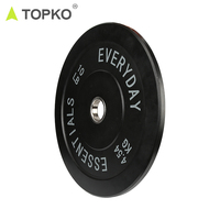TOPKO 20kg poids libres Logo personnalisé Grip Plate Barbell Musculation Gym à domicile Utilisation Acheter pas cher en caoutchouc Pare-chocs Plaques Exercice