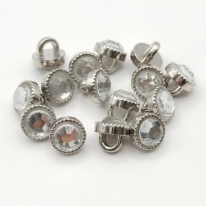 Wholesale Top Quality 10mmFancy Embellishments Diamond <strong>Button</strong> Round Crystal <strong>Glass</strong> Rhinestone <strong>Shank</strong> <strong>Buttons</strong> - Product Image 1