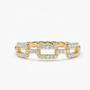 เครื่องประดับชั้นดี เงินแท้ 925 สร้อยคิวบาแบบฝังเพชร แหวนชุบทอง 14k ประดับเพชรแบบพาเว่ ปี 2024 สำหรับผู้หญิง - Product Image 5