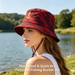 Sombrero de Pescador Galway Races Rojo con Estampado por Sublimación y Logotipo Bordado, Unisex, Casual para Exteriores, Primavera/Verano, Adulto - Product Image 4