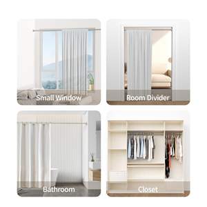 Tige de <span class=keywords><strong>tringle</strong></span> à rideau extensible en acier inoxydable, 25mm, anti-dérapante, <span class=keywords><strong>sans</strong></span> perçage, pour le séchage des vêtements - Product Image 6