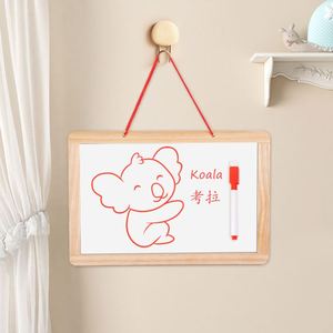 Mini tableau noir suspendu double face pour la maison, le bureau, le commerce, tableau blanc en bois pour dessiner, pour garçons et filles - Product Image 2
