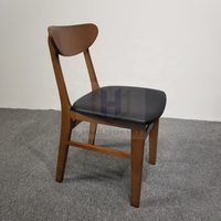 Ensemble complet de mobilier commercial moderne pour café et restaurant : table carrée et chaises en bois de frêne