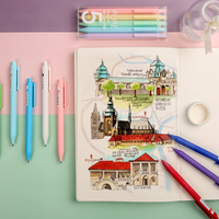 Ensemble de stylos gel rétractables en plastique de 0,5 mm avec logo personnalisé, couleur macaron, encre colorée pour livres de coloriage pour adultes