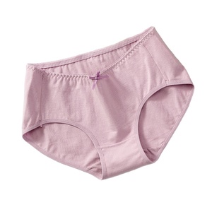 Simple couleur unie mignon petit arc respirant mi-taille coton dames caleçons - Product Image 4