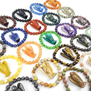 Caída <span class=keywords><strong>de</strong></span> precios Piedra preciosa <span class=keywords><strong>de</strong></span> amatista natural pulida Material mixto Ángulo <span class=keywords><strong>de</strong></span> cristal con pulsera para equilibrio energético - Product Image 1