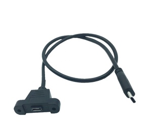 Panel Mount Micro <b>USB</b> 2.0 5pin Female to <b>USB</b> 3.1 Type C Male with Screw Data <b>Cable</b> - Product Image 1