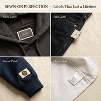 Étiquette de vêtement personnalisée en coton sergé imprimé et gaufré avec logo de marque pour vêtements, t-shirts et jeans