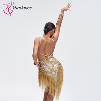 Robe de danse latine L-24069 robes de compétition Costumes jupe exécutant strass adultes enfants gland robe diverses couleurs