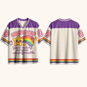 Divertente Maglietta 'Don't Be Sad' Kawaii con Stella Arcobaleno - Produzione Professionale - Product Image 2