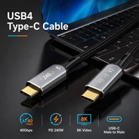 Câble USB4 PD 240W EPR 40 Gbps compatible Thunderbolt 4, charge rapide 8K/60Hz, Type-C vers Type-C pour EGPU, MacBook Pro, ordinateur portable