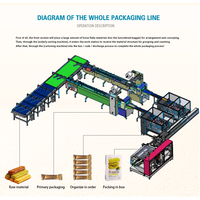 Cookies Snack bars Gaufrettes Ligne d'emballage de chocolat [Manutention + emballage + tri ordonné + cartonnage] Machine d'emballage