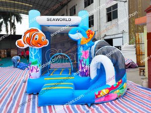 <span class=keywords><strong>Castello</strong></span> Gonfiabile a Tema Oceano Colorato, <span class=keywords><strong>Castello</strong></span> Gonfiabile per Bambini con Scivolo per Uso Interno ed Esterno - Product Image 3