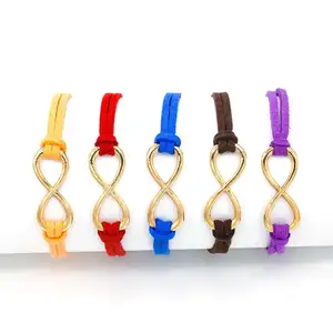 Multi Color Infinity Endless Love Hope Handmade Leather Wrap Wristband Adjustable Bracelets