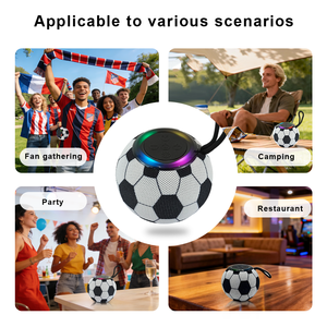 World Themed Portable for BT Speaker Soccer <b>Ball</b> Design with RGB <b>LED</b> Lights and Enhanced Ultimate Fan Experience - Product Image 2