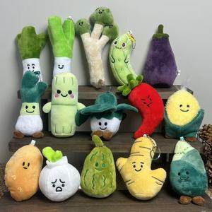 Ciondoli Peluche Creativi a Forma di Verdure: Cipollotti, Zenzero, <span class=keywords><strong>Aglio</strong></span> - Piccole Bambole Divertenti Super Morbide 10-15cm Antistress - Vendita all'Ingrosso - Product Image 1
