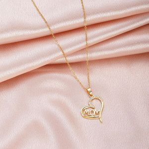 Moda de acero inoxidable mamá carta amor collar regalo del Día DE LA MADRE collar dijes colgante collar el mejor regalo <span class=keywords><strong>para</strong></span> la madre - Product Image 4