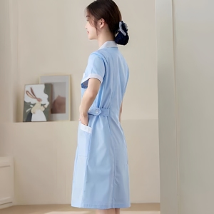 2025 Unisex migliore qualità manica lunga cappotto medico uniformi ospedaliere <span class=keywords><strong>per</strong></span> la farmacia e laboratorio di Design cappotto infermiere - Product Image 6