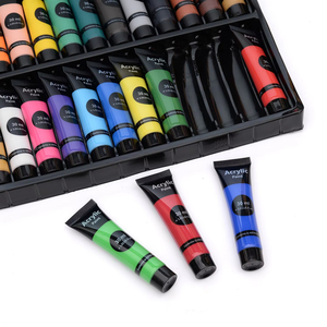 Glitter 30ml <span class=keywords><strong>Pintura</strong></span> acrílica 24 <span class=keywords><strong>colores</strong></span> Juego de <span class=keywords><strong>pintura</strong></span> acrílica para niños con pincel y <span class=keywords><strong>paleta</strong></span> - Product Image 3