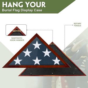 Custodia per bandiera funeraria 5'x9.5' |   Espositore per Bandiera Commemorativa con Vetro per Veterani Militari - Product Image 4