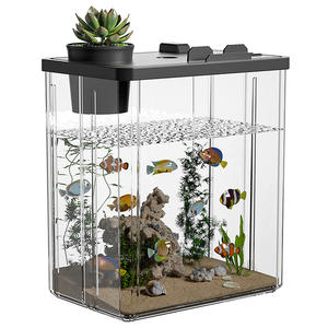 Tanque de peces de acrílico transparente de alta calidad <span class=keywords><strong>Acuario</strong></span> de agua salada de varios tamaños con ecosistema-Decoración de oficina en casa para escritorio de sala de estar - Product Image 5