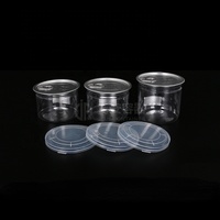 Boîte en plastique vide à ouverture facile de 200/300/400/500 ml / Boîte ronde en PET avec anneau d'ouverture pour l'emballage des fruits de mer