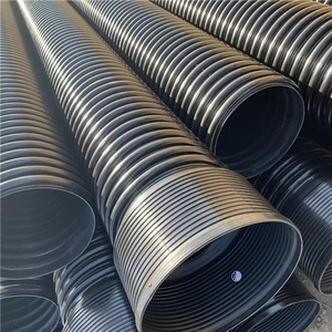 HDPE a doppia parete corrugato di drenaggio tubo delle <span class=keywords><strong>acque</strong></span> <span class=keywords><strong>reflue</strong></span> irrigazione agricola tubo di plastica perforato canale sotterraneo - Product Image 4