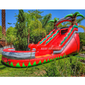 Tobogán Acuático Inflable Tropical Rojo de 15' - Tobogán Inflable Lava Ruby Rush para Jardín - <span class=keywords><strong>Casa</strong></span> de Brinco Inflable Acuática en Venta - Product Image 2