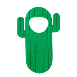 Cute Cactus Shape Metal Beer Bottle Opener with TPR Cover