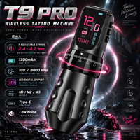 Machine à tatouer professionnelle sans fil, stylo rotatif T9 PRO, 1700 mAh, écran LED, course réglable 2,4-4,2 mm, OEM/ODM