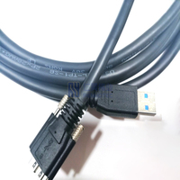 Kabel Usb 3.0 Aoc Tipe A Ke Mikro B dengan Sekrup Hibrida Optik Aktif Kabel Kamera Industri untuk Penglihatan Mesin