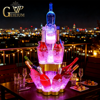 Support à vin lumineux en plastique à 3 niveaux, librement combinable, pour club de luxe, tour à champagne LED, seau à glace, service VIP pour bouteilles