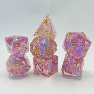 <span class=keywords><strong>Dungeons</strong></span> & Dragons Dnd D&D 7 pièces par jeu, dés en résine à coins vifs avec papier coloré pour jeux de rôle - Product Image 2