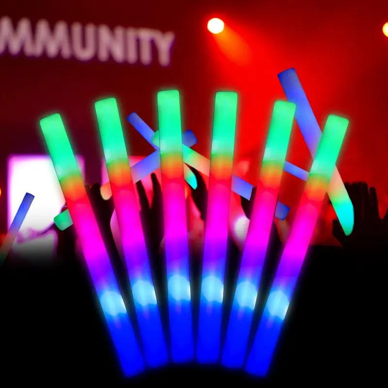 3 modalità di forniture per feste Multi colore bagliore personalizzato a buon mercato lampeggiante luce su schiuma partito LED bastoni bianchi