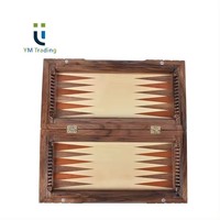 YUMING Deluxe 2 en 1 Jeu d'échecs et de backgammon en bois Série incrustée de style classique pour le divertissement
