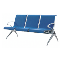 Chaise d'attente d'hôpital d'aéroport, chaise de réception de salle d'attente en aluminium PU de bureau de clinique