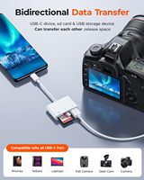Lecteur de carte SD USB 3.0 pour téléphone portable, iPad, iPhone, appareil photo avec fente pour carte USB SD TF