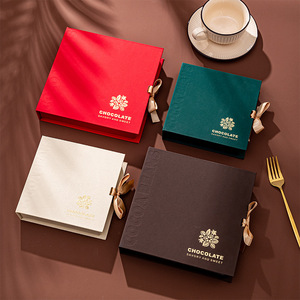 Custom Luxury Chocolate Cookie Gift <b>Box</b> - Magnetic Flip Top Rigid <b>Box</b> with Gold Divider for Chocolates - Product Image 1