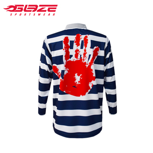 Sublimación <span class=keywords><strong>Inglaterra</strong></span> manga larga personalizada rayas <span class=keywords><strong>Rugby</strong></span> Polo al por mayor - Product Image 2