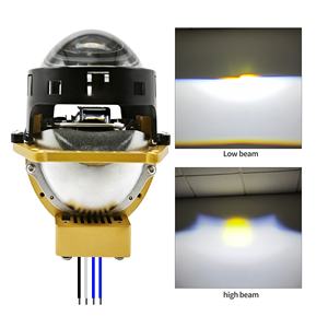 ไฟหน้าโปรเจคเตอร์ Bi-LED รุ่นใหม่ ขนาด 3.0 นิ้ว 145 วัตต์ สว่างพิเศษ พร้อมเลเซอร์สีเหลือง สำหรับรถยนต์พวงมาลัยขวา/ซ้าย ไฟสูง/ต่ำแบบแบน อุปกรณ์ตกแต่งรถยนต์ - Product Image 3
