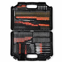 Kit de 246 forets à main HSS, forets hélicoïdaux pour maçonnerie et bois, embouts de tournevis, scies cloches, avec mallette rigide, kit OEM