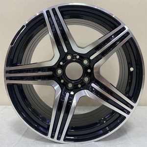 Jante en alliage d'aluminium véritable LHXT YX620 de 17 pouces, 5x112, 5 branches, noir brillant avec finition usinée, pour Mercedes-AMG - Product Image 2