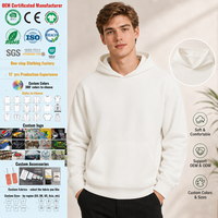 Sweat-shirt à capuche uni pour homme en molleton de coton et polyester, avec poche kangourou, respirant, anti-boulochage, décontracté, pour l'hiver
