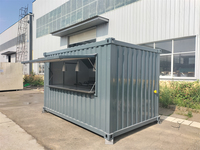 Restaurant modulaire mobile en conteneur préfabriqué moderne de 20 pieds, conteneurs colorés pour magasin éphémère en plein air