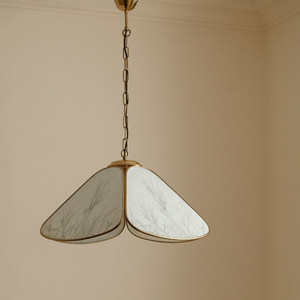 Handmade Retro Brass Glass Pendant <b>Light</b> Pagoda Shape Gold Finish LED Single Head Chandelier For Nordic <b>Bar</b> Restaurant Lighting - Product Image 3