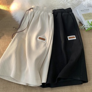 Pantaloncini Estivi da Donna, Casual e Larghi, con Coulisse in Vita e Tasche, Taglie Forti, in Seta Ghiaccio Crepe, Sottili - Product Image 2