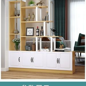 Modern Minimalist Entryway Cabinet 150Cm X 175Cm Warm White With Storage For Living Room Partition Shelf - Product Image 2