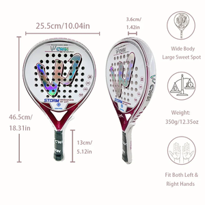 Raquette de <span class=keywords><strong>padel</strong></span> CWIN légère avec <span class=keywords><strong>surface</strong></span> en fibre de carbone et noyau en mousse EVA Memory Flex - Raquette de tennis de <span class=keywords><strong>padel</strong></span> haut de gamme - Product Image 3