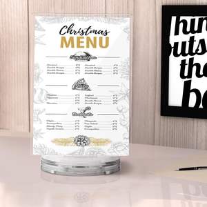 ขาตั้งโลโก้อะคริลิคแบบหมุนได้, ขาตั้งเมนูแบบใส, ขาตั้งโลโก้แบบหมุนได้บนโต๊ะพร้อมฐานหมุน - Product Image 2